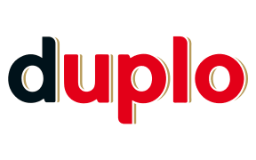 Markenlogo duplo - roter Schriftzug 'duplo'